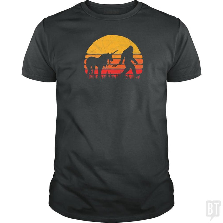Funny Bigfoot Sasquatch and Unicorn Shirt - BustedTees.com
