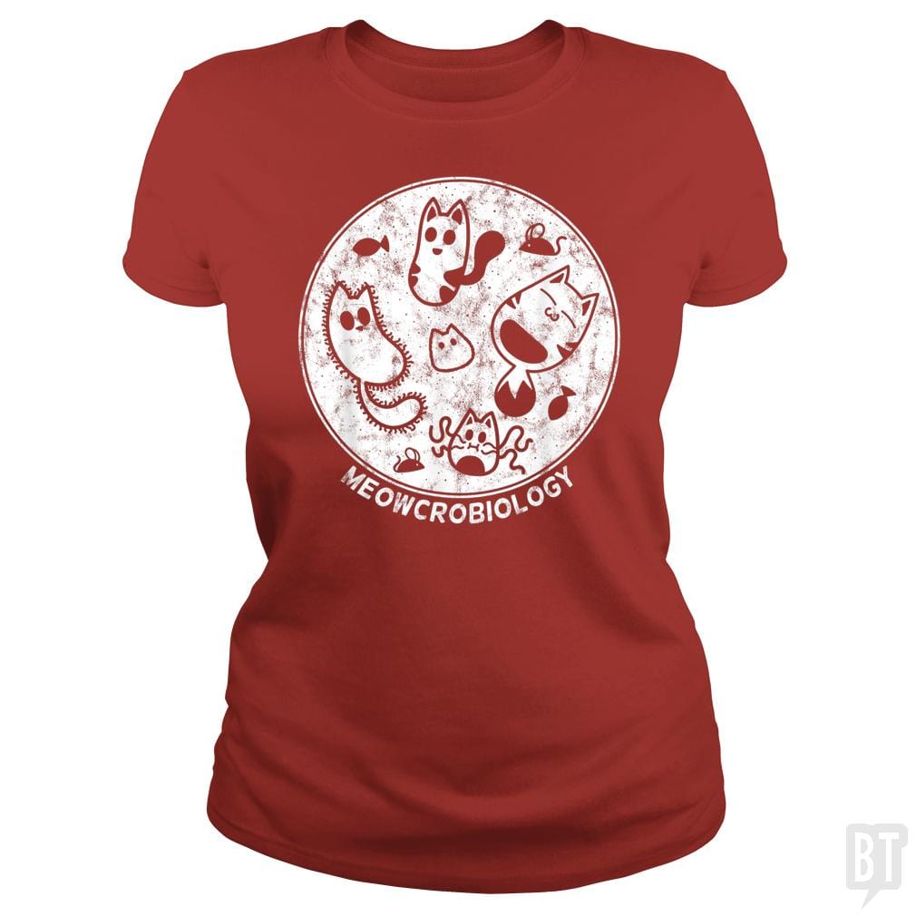 Cute Cat Distressed Bacteria Microbiology Science - BustedTees.com