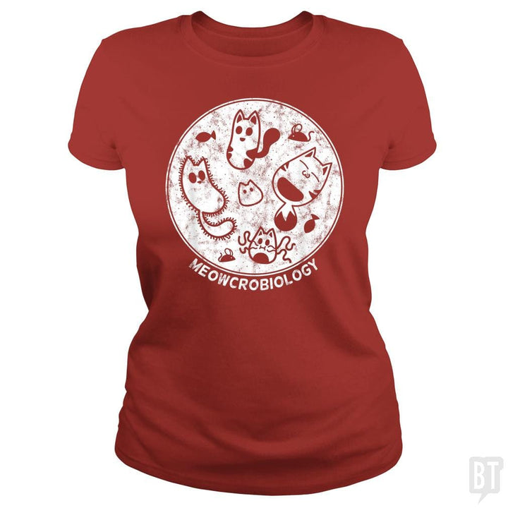 Cute Cat Distressed Bacteria Microbiology Science - BustedTees.com