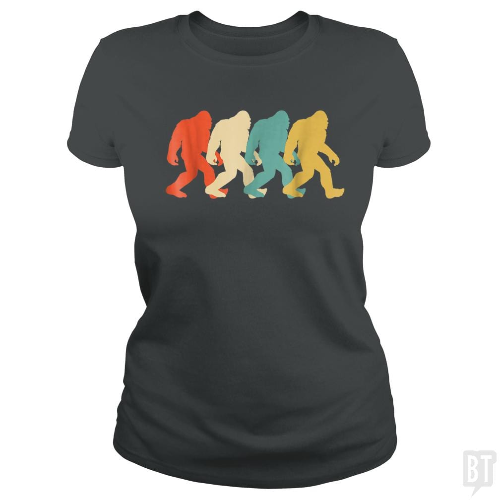 Bigfoot Silhouette Retro Pop Art Sasquatch Graphic - BustedTees.com