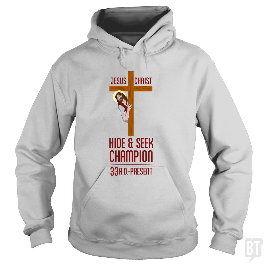 Funny Atheist T-Shirt Jesus Christ Hide and Seek C - BustedTees.com