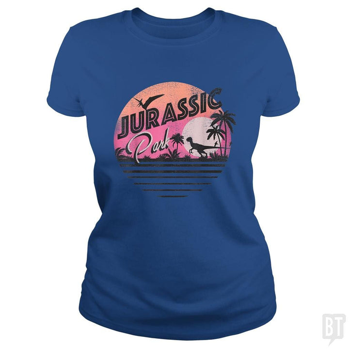Retro 90's Dinosaur Scene - BustedTees.com