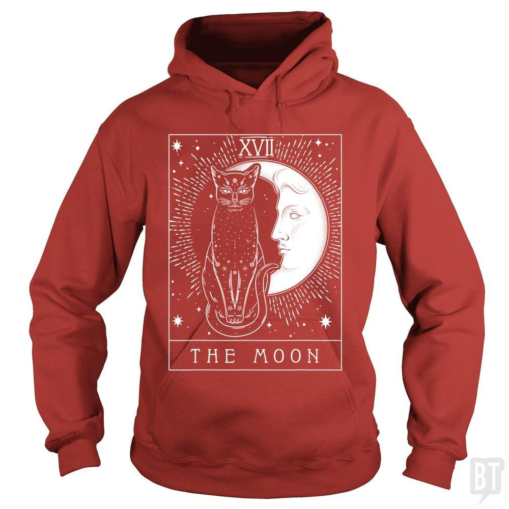 Tarot Card Crescent Moon And Cat Graphic - BustedTees.com