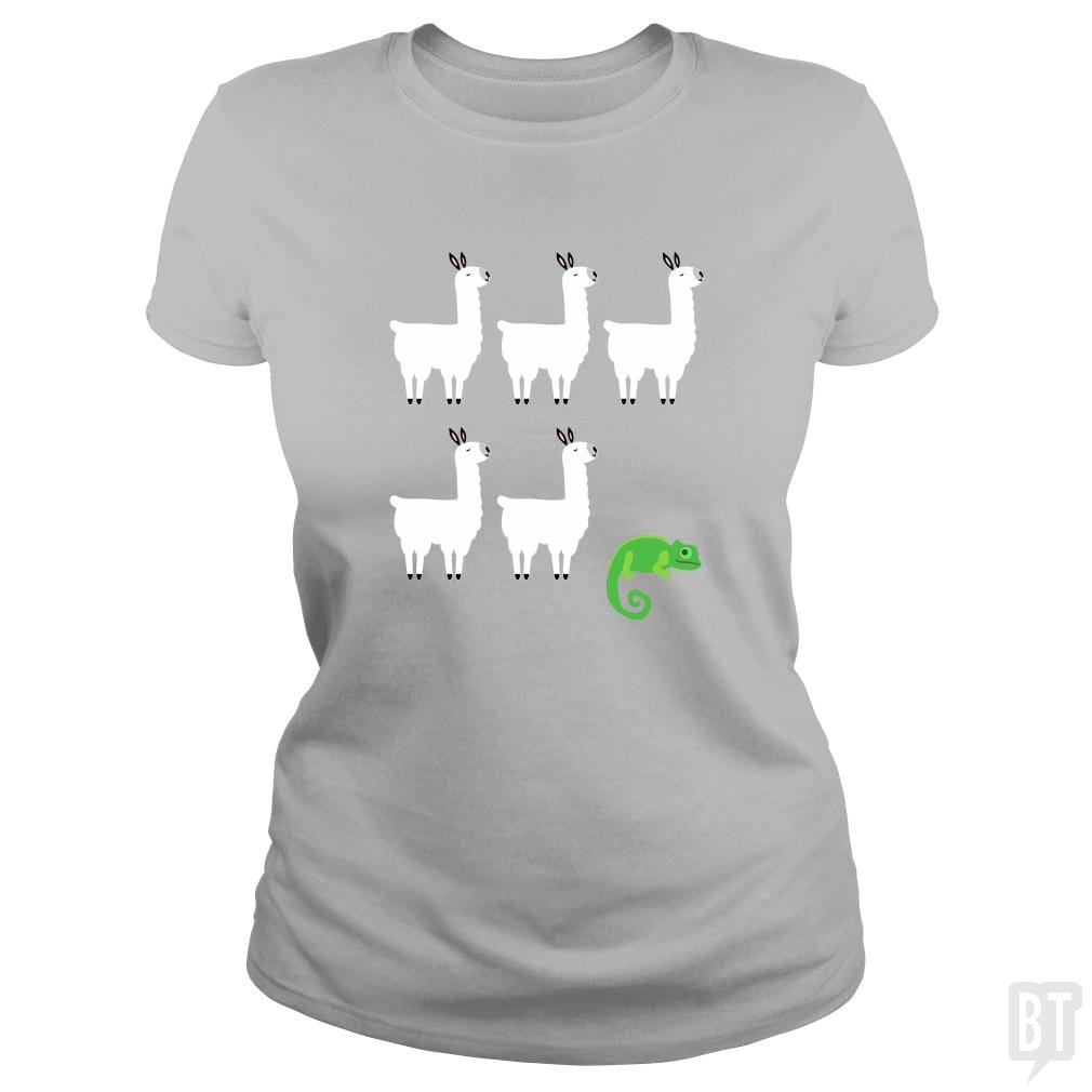 Llama, Llama, Llama, Llama, Llama, Chameleon - BustedTees.com