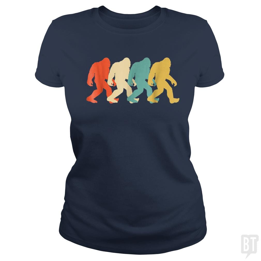 Bigfoot Silhouette Retro Pop Art Sasquatch Graphic - BustedTees.com