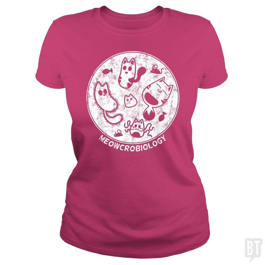 Cute Cat Distressed Bacteria Microbiology Science - BustedTees.com