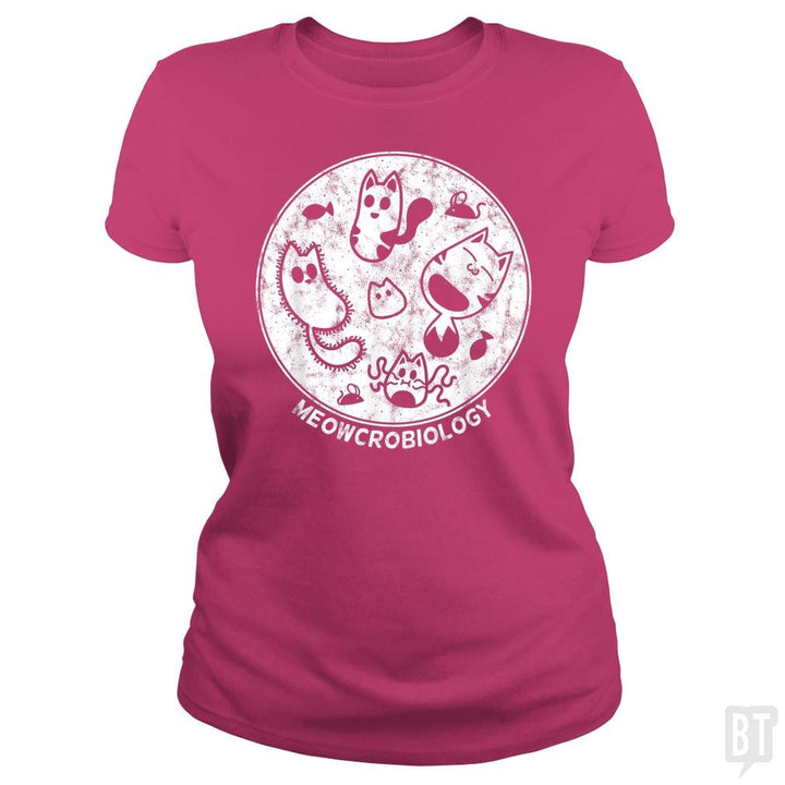 Cute Cat Distressed Bacteria Microbiology Science - BustedTees.com