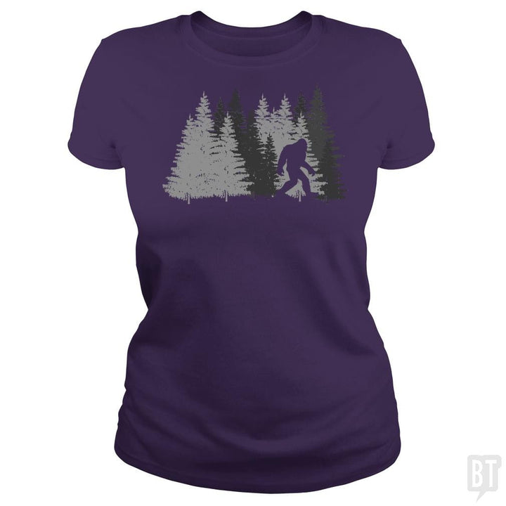 Funny Bigfoot In Forest - BustedTees.com