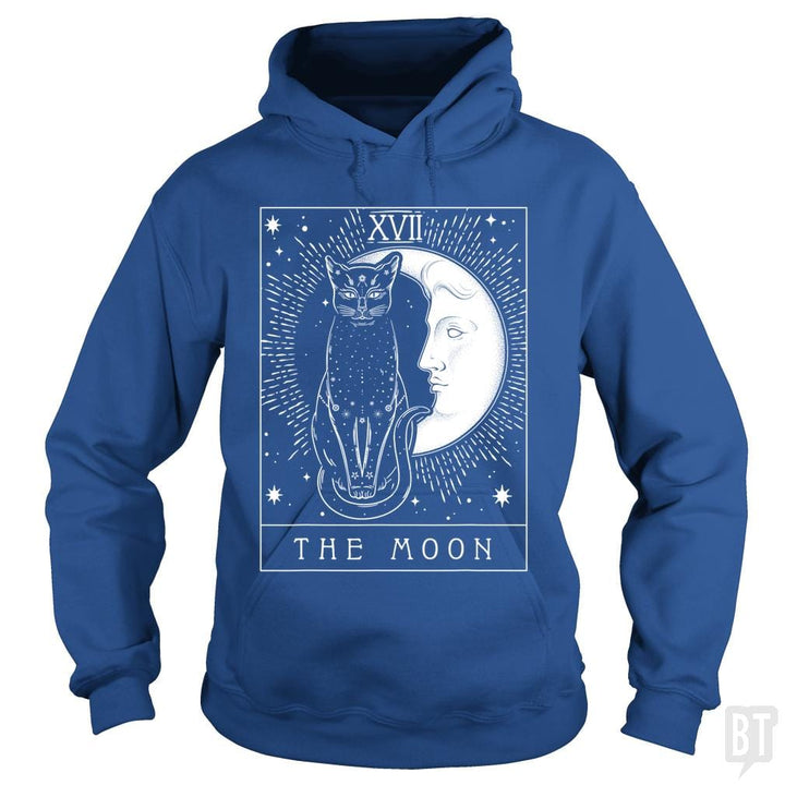 Tarot Card Crescent Moon And Cat Graphic - BustedTees.com