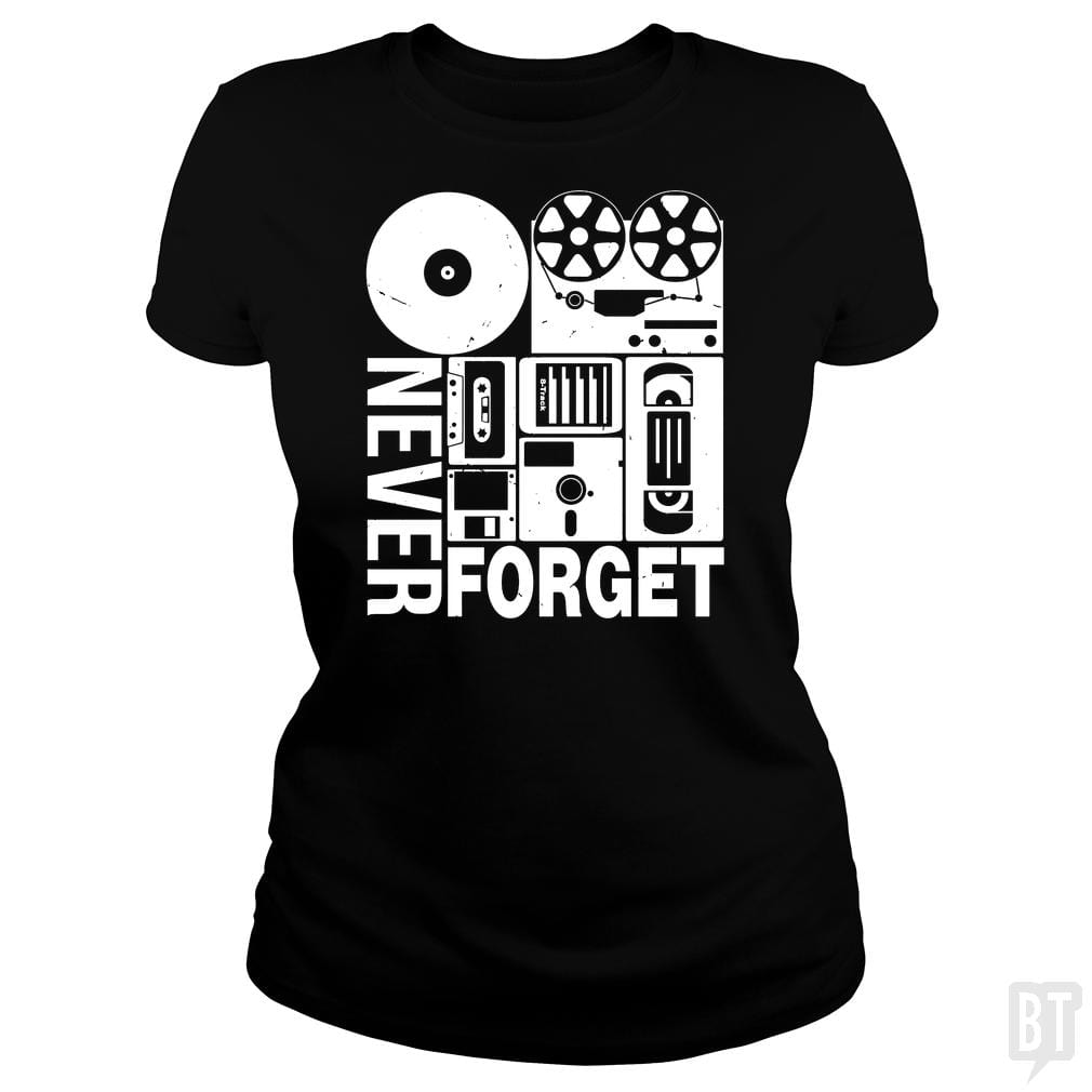 Never Forget Cassette Tape Disk Floppy - BustedTees.com