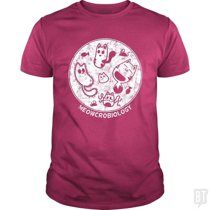 Cute Cat Distressed Bacteria Microbiology Science - BustedTees.com