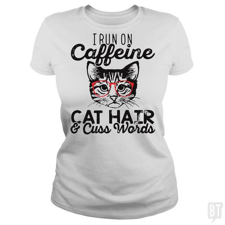 i run on cafeeine t shirt - BustedTees.com