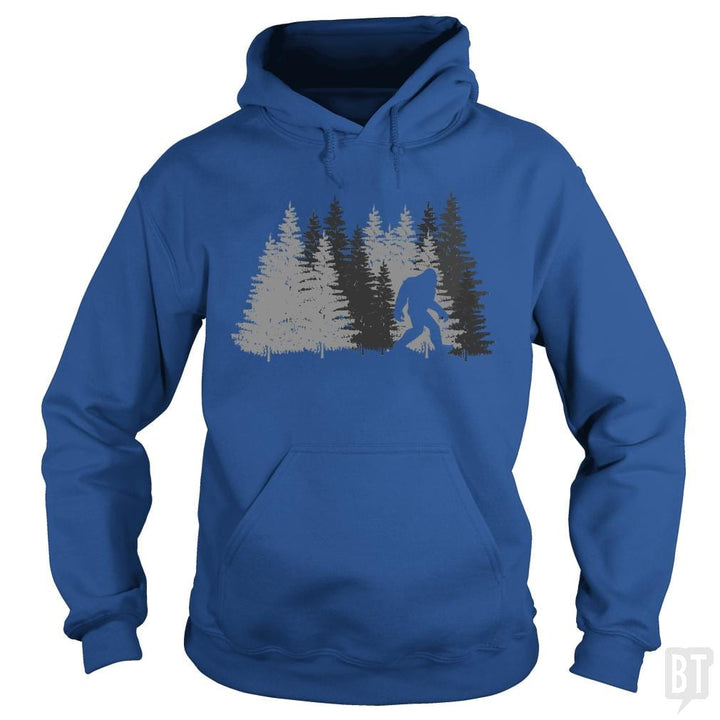 Funny Bigfoot In Forest - BustedTees.com