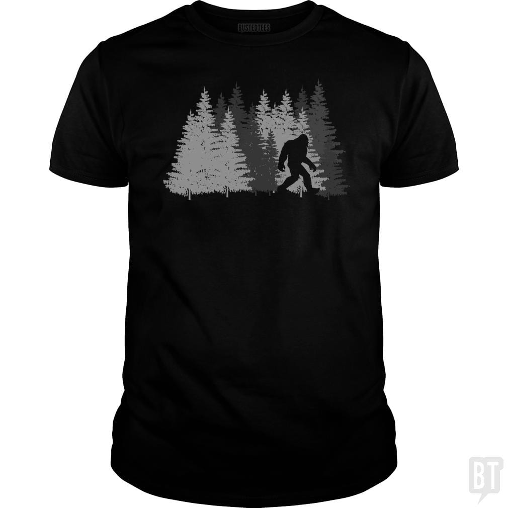 Funny Bigfoot In Forest - BustedTees.com