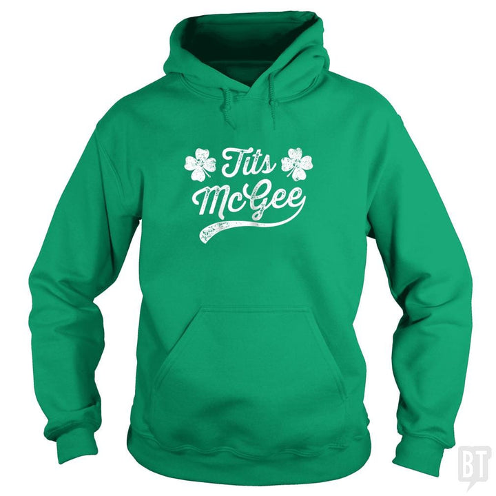 Womens Tits McGee Funny St. Patrick's Day Shamrock - BustedTees.com