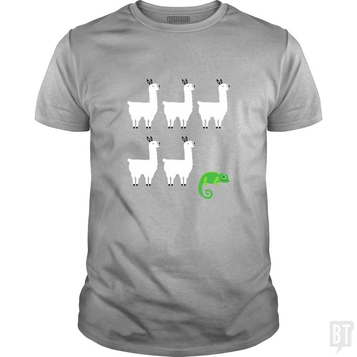 Llama, Llama, Llama, Llama, Llama, Chameleon - BustedTees.com