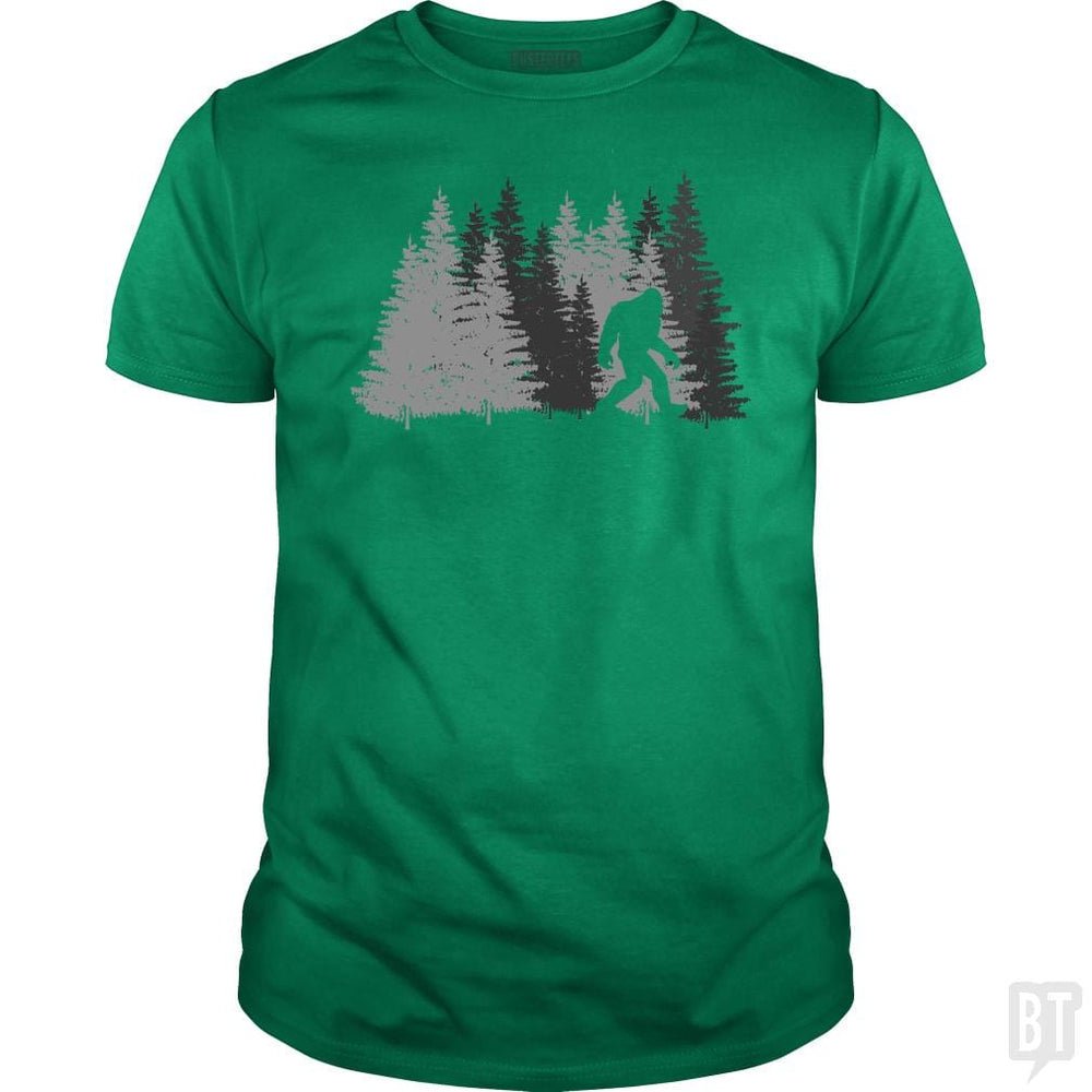 Funny Bigfoot In Forest - BustedTees.com