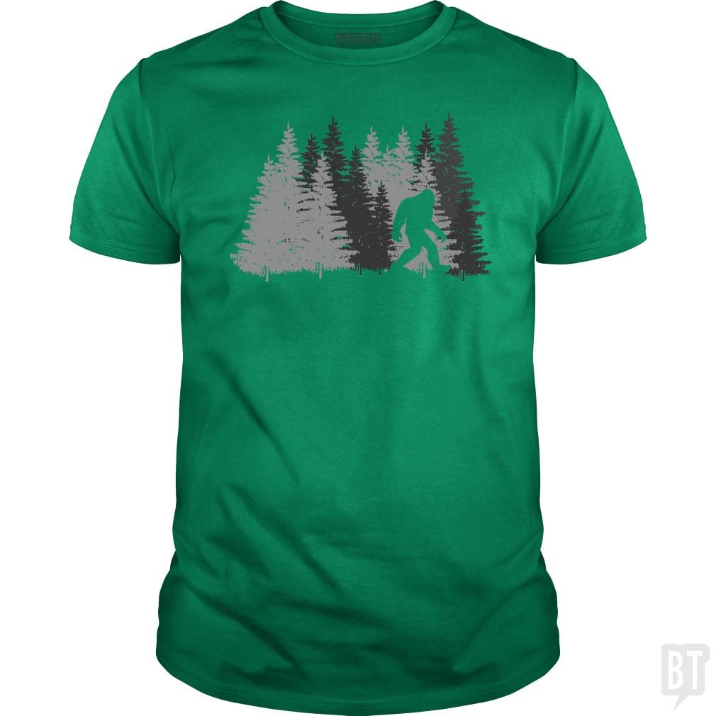 Funny Bigfoot In Forest - BustedTees.com