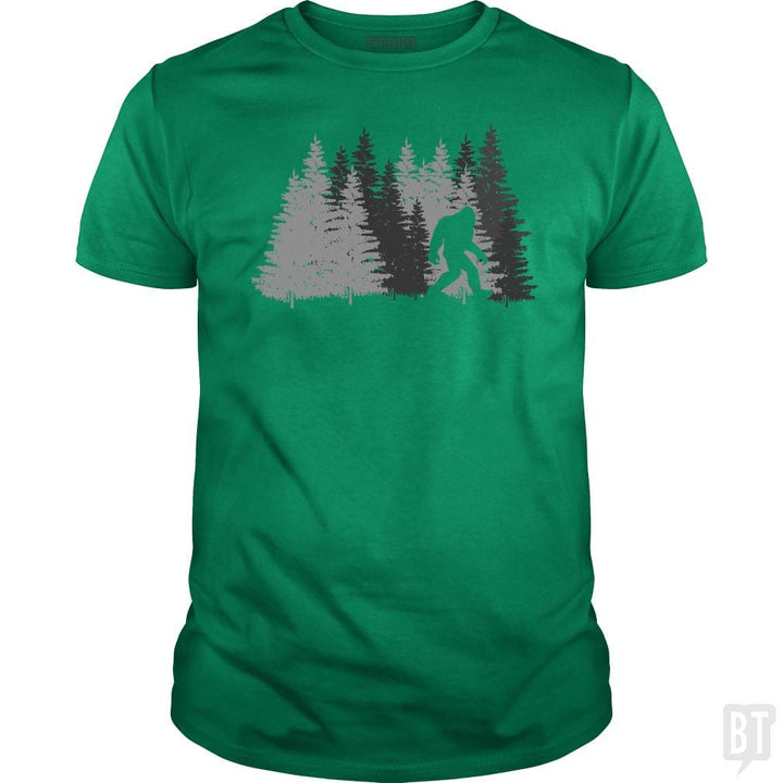 Funny Bigfoot In Forest - BustedTees.com