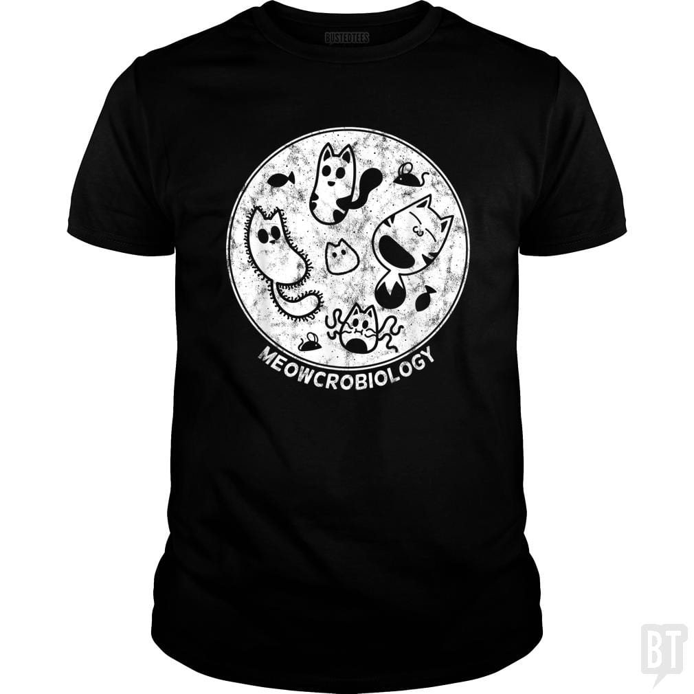 Cute Cat Distressed Bacteria Microbiology Science - BustedTees.com