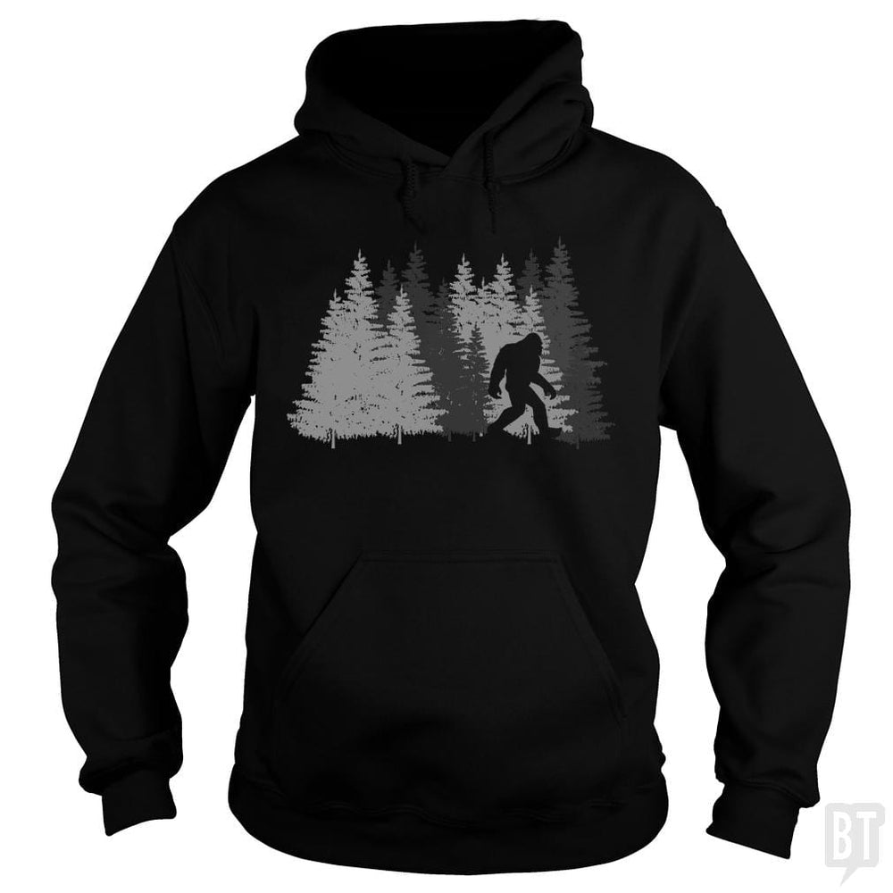 Funny Bigfoot In Forest - BustedTees.com