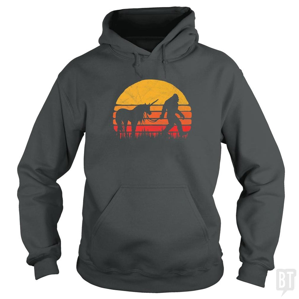 Funny Bigfoot Sasquatch and Unicorn Shirt - BustedTees.com