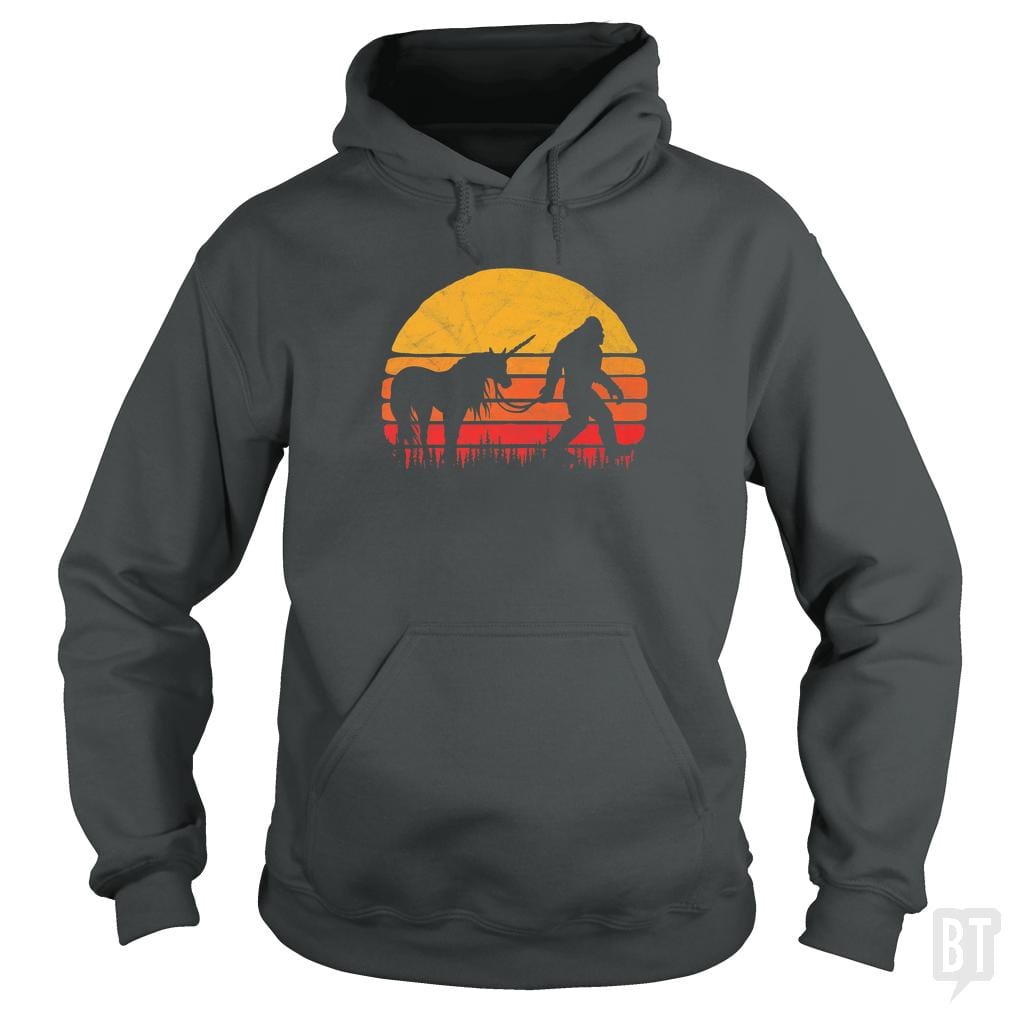Funny Bigfoot Sasquatch and Unicorn Shirt - BustedTees.com
