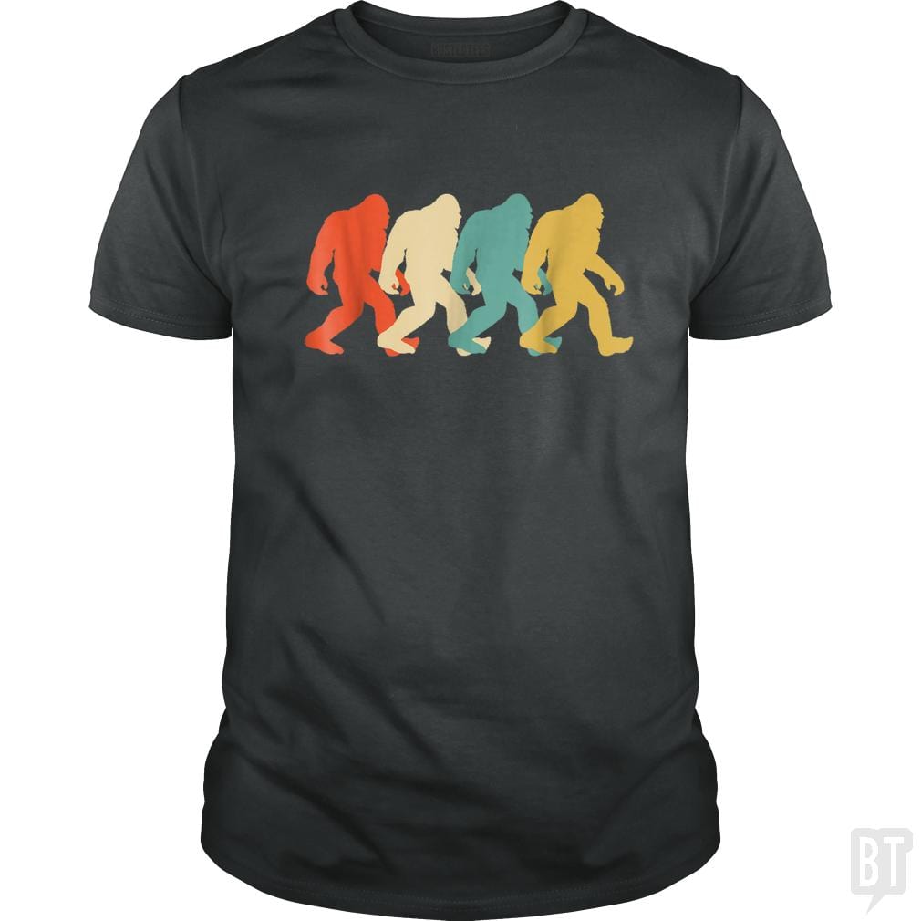 Bigfoot Silhouette Retro Pop Art Sasquatch Graphic - BustedTees.com