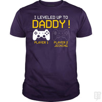 Load image into Gallery viewer, I Leveled Up To Daddy T-shirt New Gamer Dad Gifts - BustedTees.com
