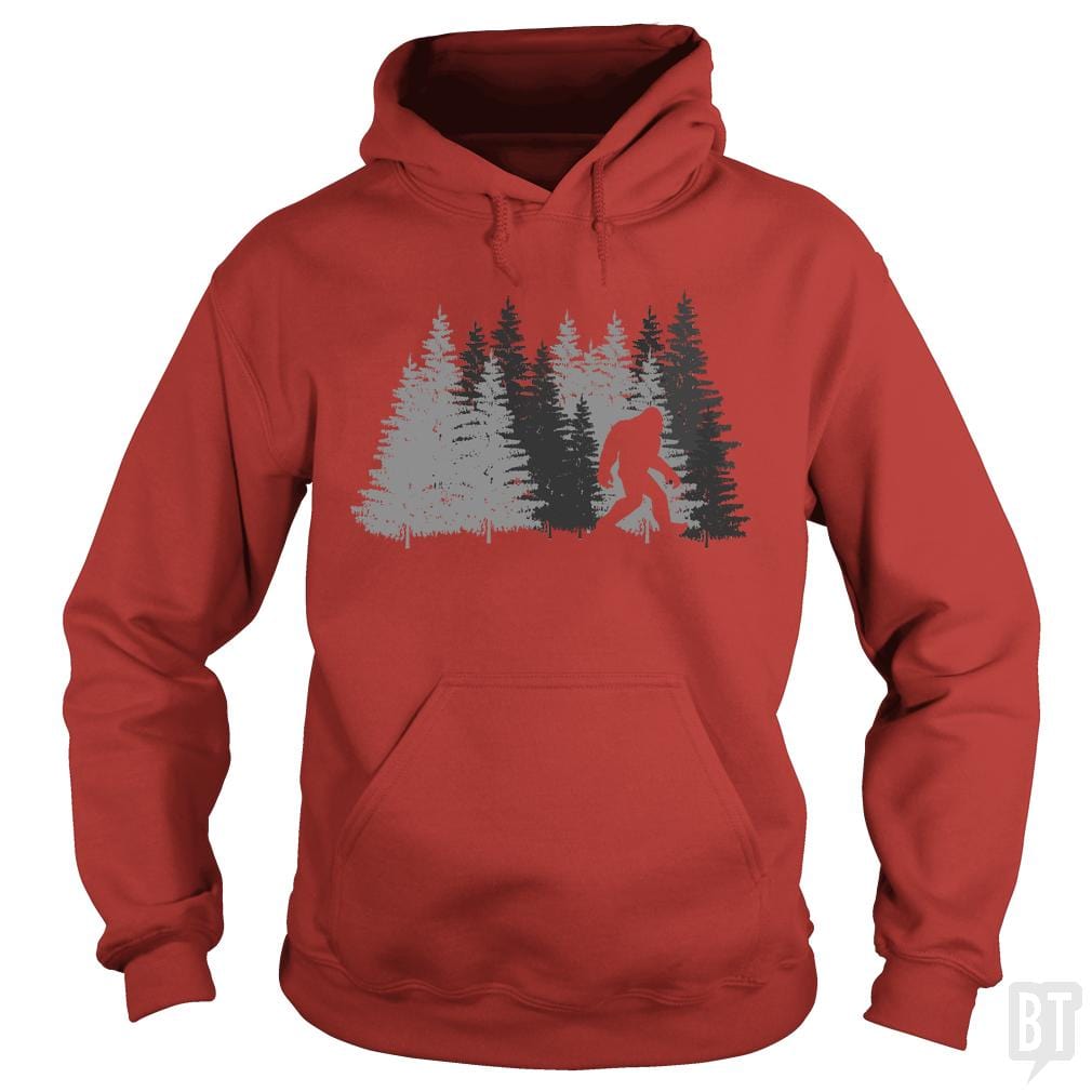 Funny Bigfoot In Forest - BustedTees.com