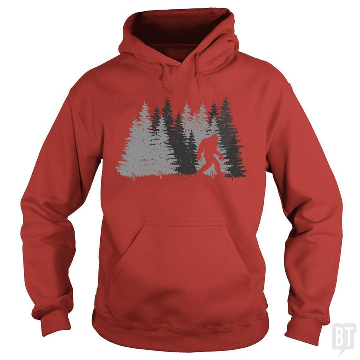 Funny Bigfoot In Forest - BustedTees.com
