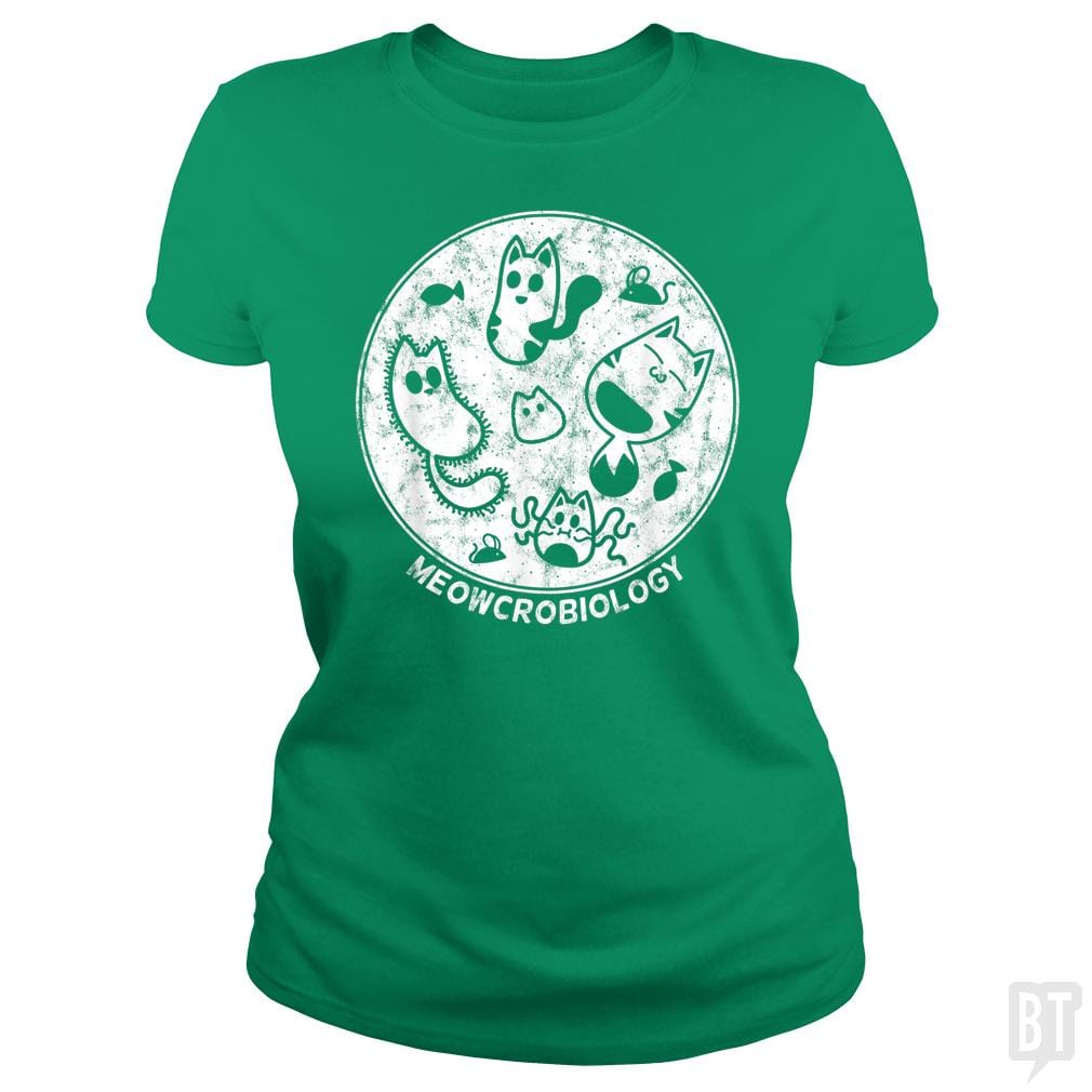 Cute Cat Distressed Bacteria Microbiology Science - BustedTees.com