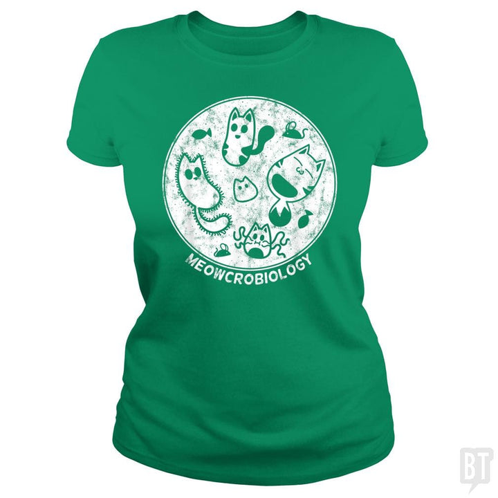 Cute Cat Distressed Bacteria Microbiology Science - BustedTees.com