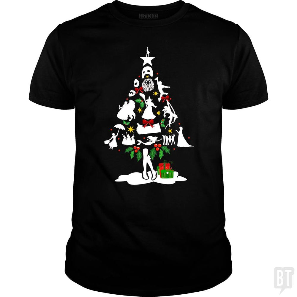 Broadway Musicals Theatre Christmas  Tree - BustedTees.com