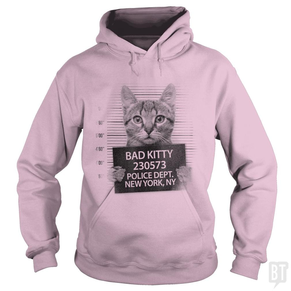 Funny Cute Bad Kitty Cat - BustedTees.com