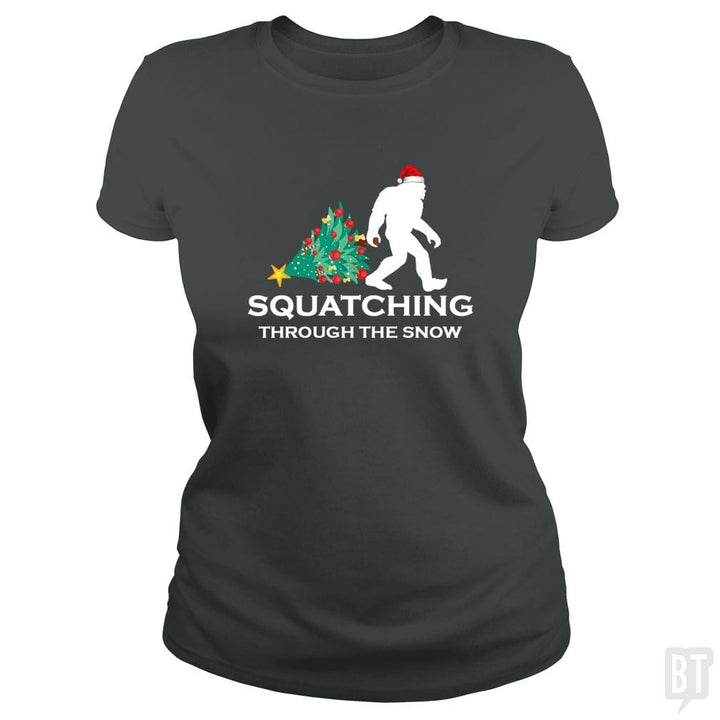 Funny Sasquatch Christmas Gift Squatching Bigfoot - BustedTees.com