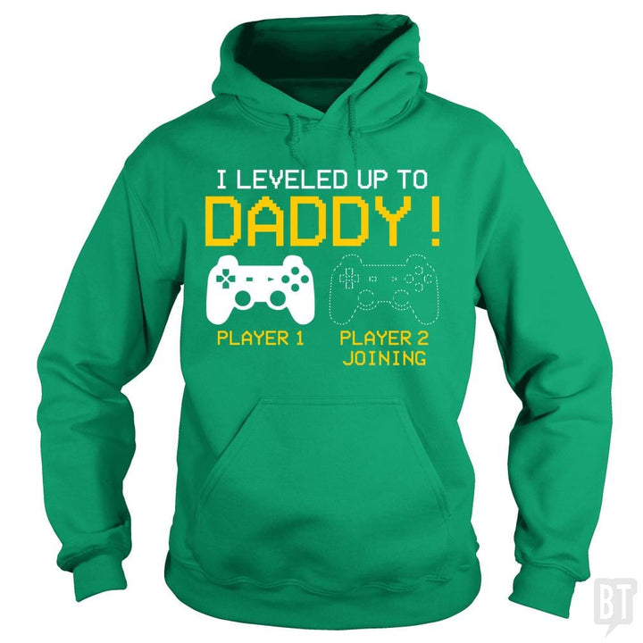 I Leveled Up To Daddy T-shirt New Gamer Dad Gifts - BustedTees.com