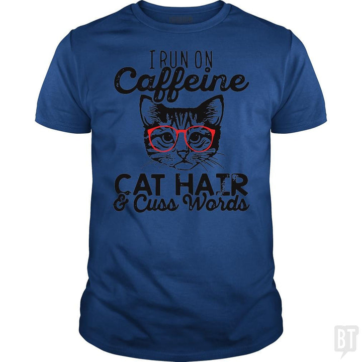 i run on cafeeine t shirt - BustedTees.com