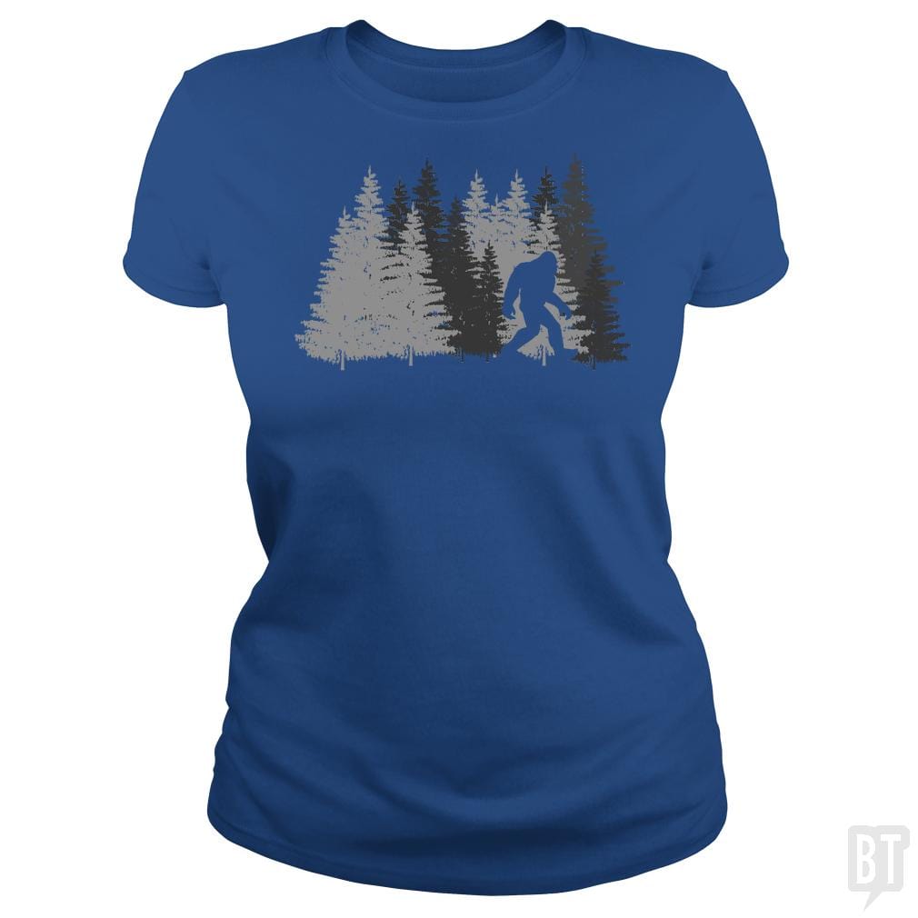 Funny Bigfoot In Forest - BustedTees.com