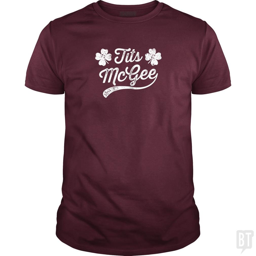 Womens Tits McGee Funny St. Patrick's Day Shamrock - BustedTees.com