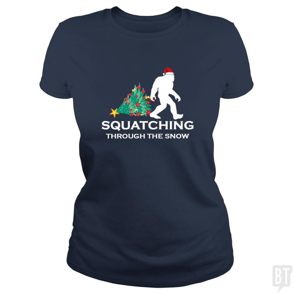 Funny Sasquatch Christmas Gift Squatching Bigfoot - BustedTees.com