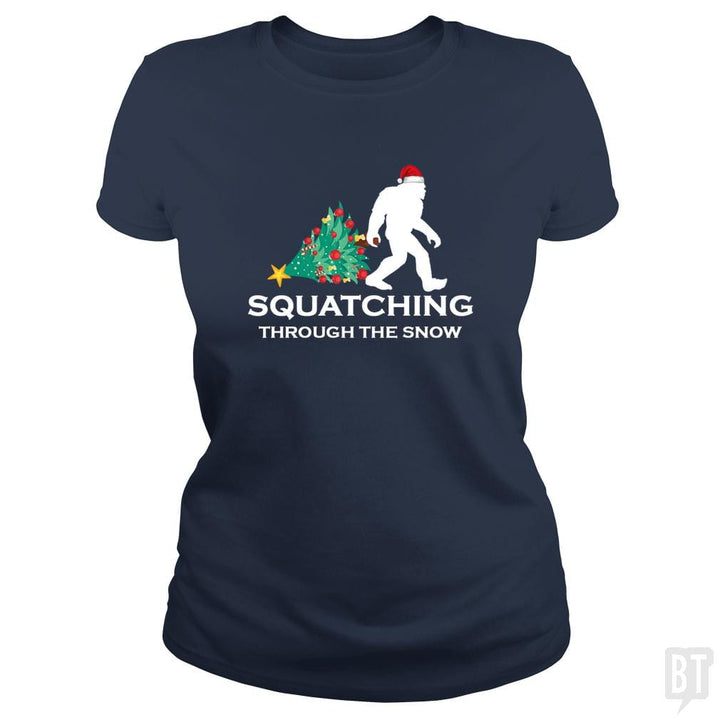 Funny Sasquatch Christmas Gift Squatching Bigfoot - BustedTees.com