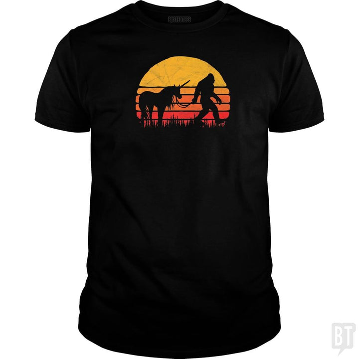 Funny Bigfoot Sasquatch and Unicorn Shirt - BustedTees.com