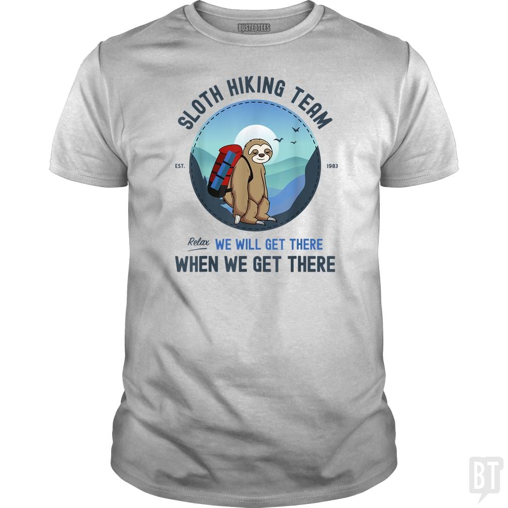 Funny Sloth Hiking Team - BustedTees.com