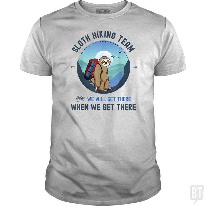 Funny Sloth Hiking Team - BustedTees.com