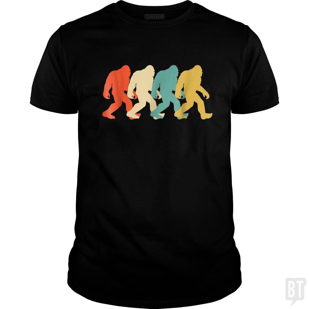 Bigfoot Silhouette Retro Pop Art Sasquatch Graphic - BustedTees.com