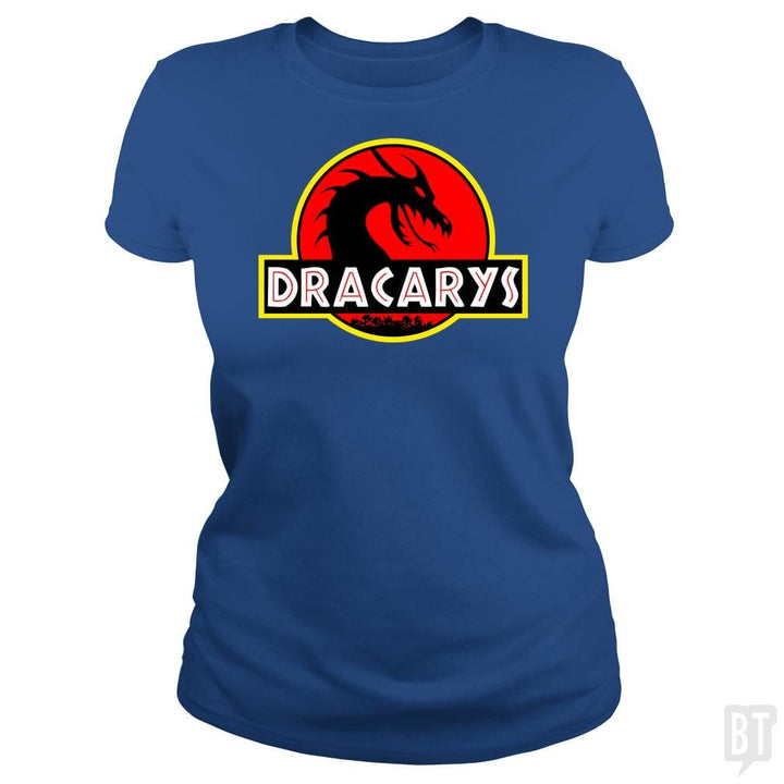 Dracarys Jurassic Dragon Thrones Parody T-Shirt - BustedTees.com