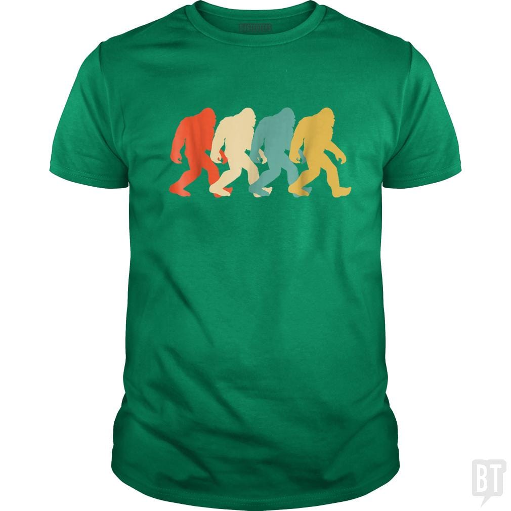 Bigfoot Silhouette Retro Pop Art Sasquatch Graphic - BustedTees.com