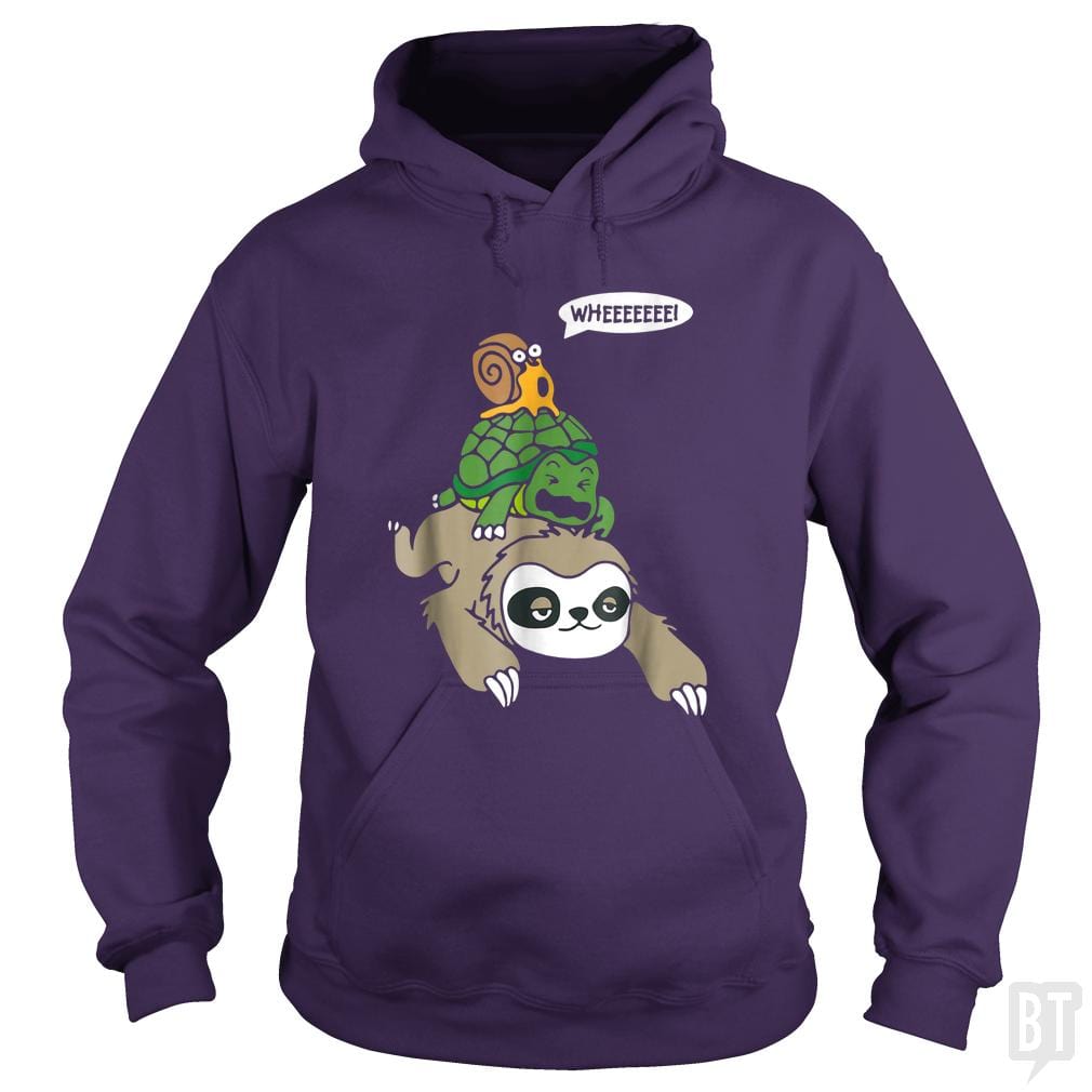 Funny Snail Ridding Turtle Ridding Sloth - BustedTees.com