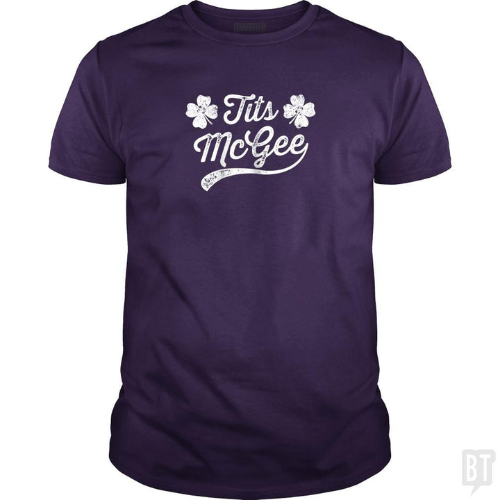 Womens Tits McGee Funny St. Patrick's Day Shamrock - BustedTees.com